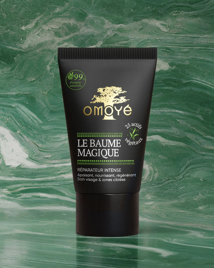 Le Baume Magique Omoyé — soin multi-usage 25 actifs végétaux, répare peaux sèches et irritées, visage corps et lèvres