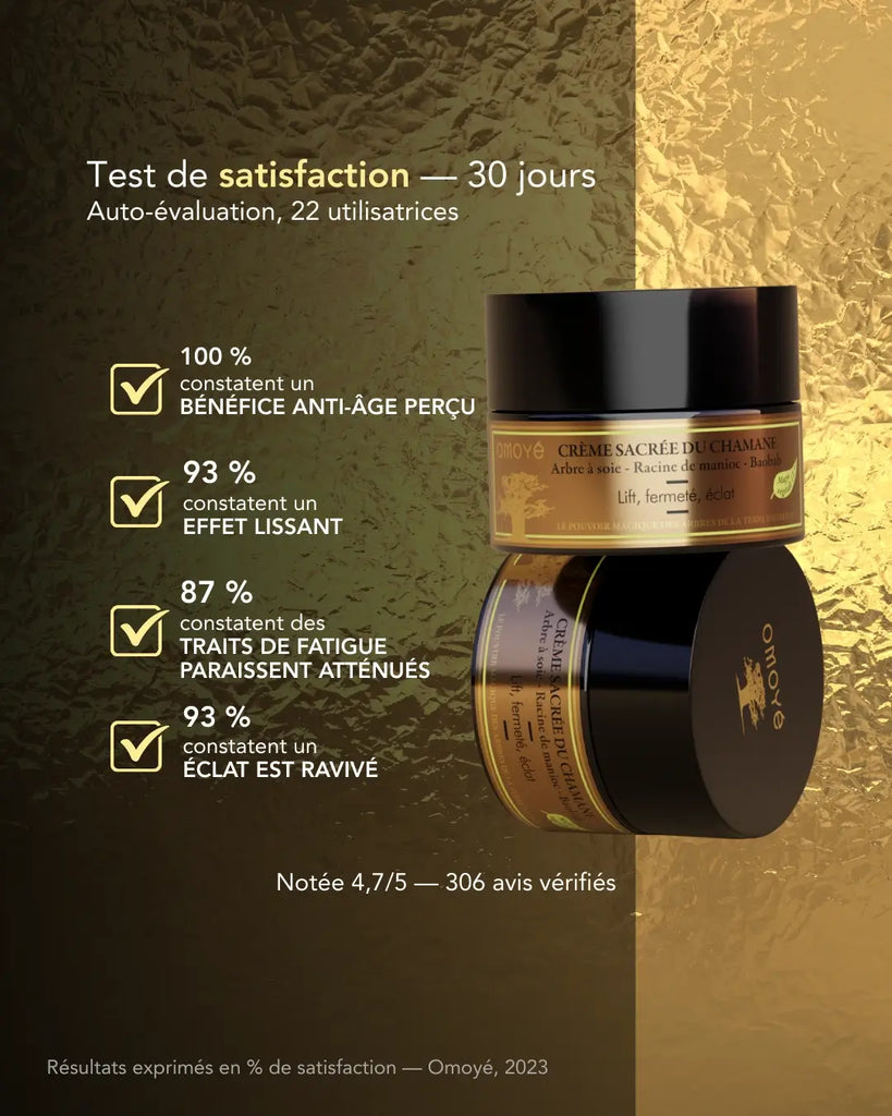 La crème sacrée du chamane, anti-âge éclat anturel, lisse les rides et ravive l'éclat.