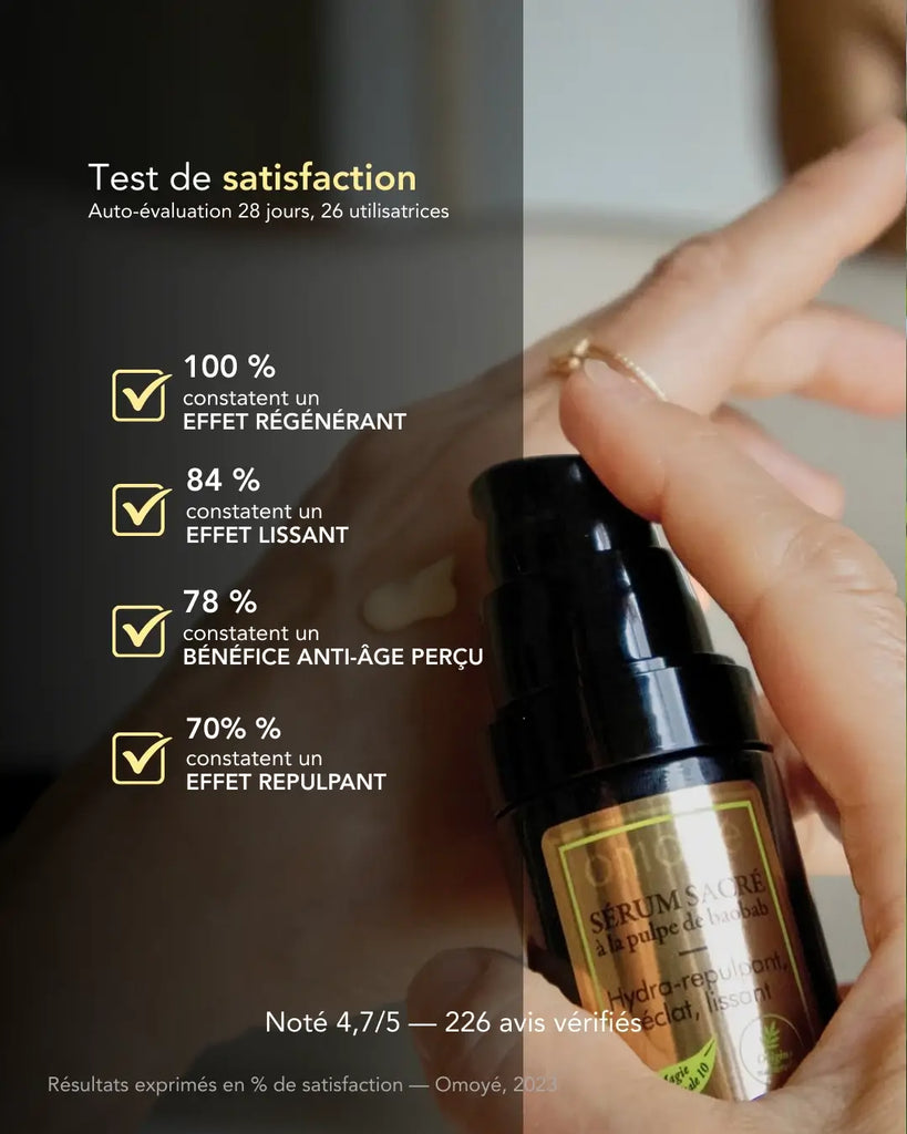Sérum à l'effet lissant, anti-âge, repulpant et naturel